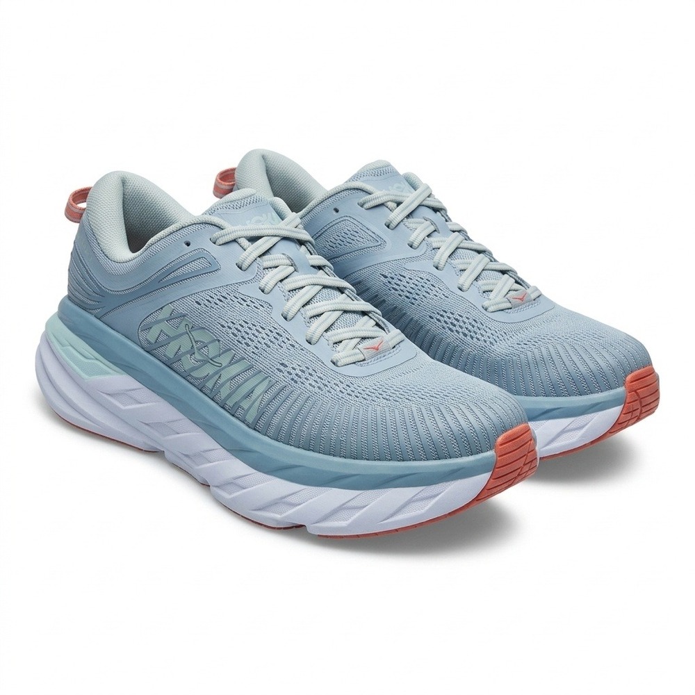 Hoka One One Bondi 7 Women's 8.5 Blue Fog Glass Running Shoes 1110519‎ BFBG